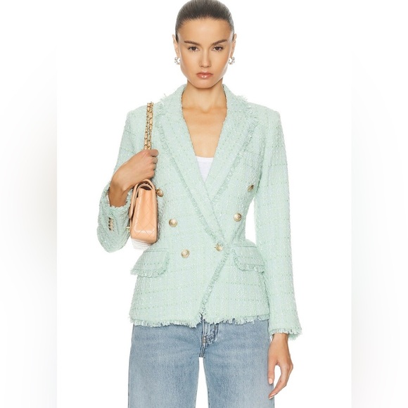 L’Agence Kenzie fringe tweed blazer jacket
Honeydew NWT - Picture 1 of 4